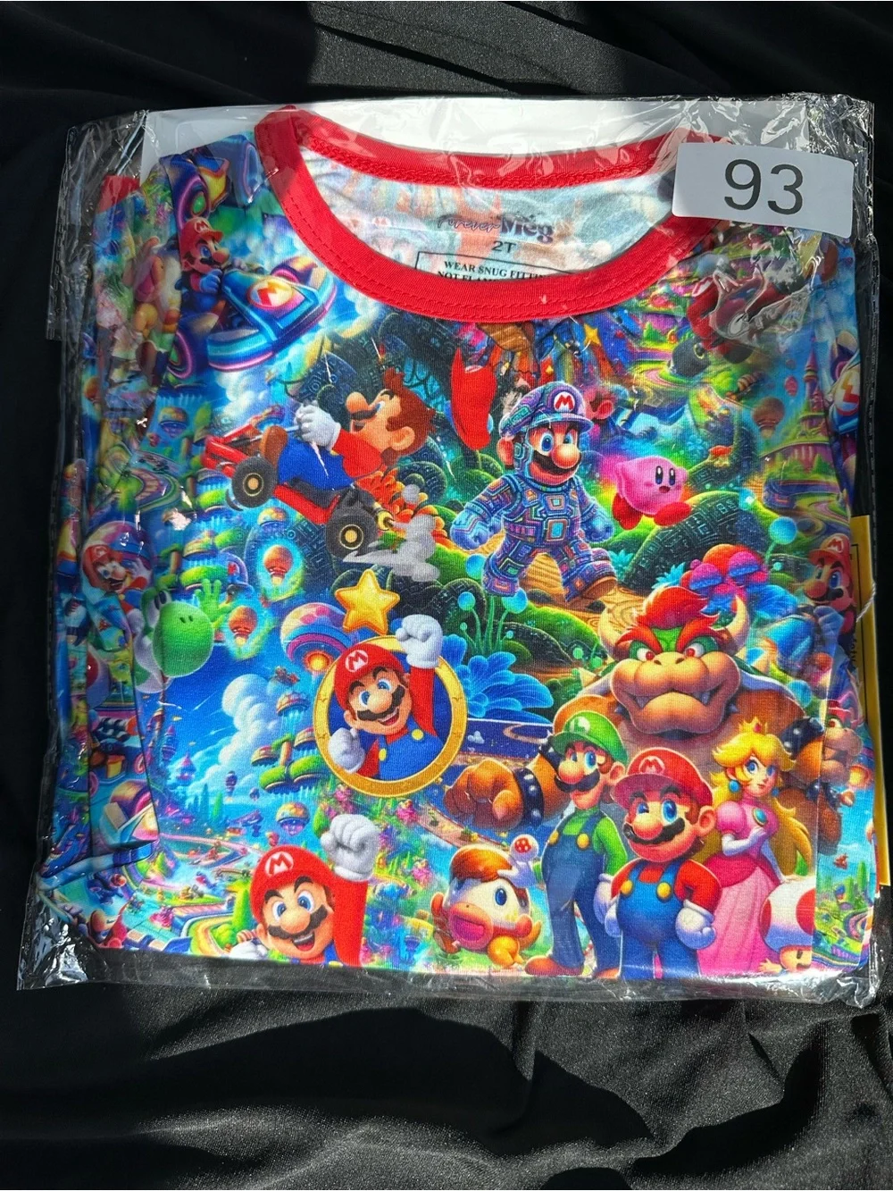Forever Meg Premium Bamboo Multicolor Super Mario Short Sleeve Shirt & Pants PJs